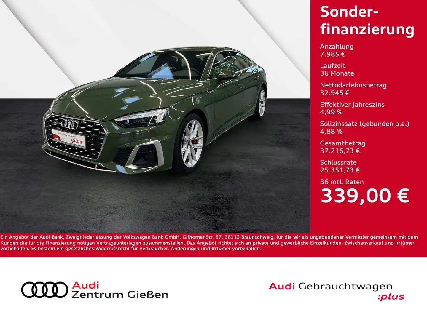 Audi S5 Sportback TDI B&O Matrix-LED Assistenz-Paket Verde - 1