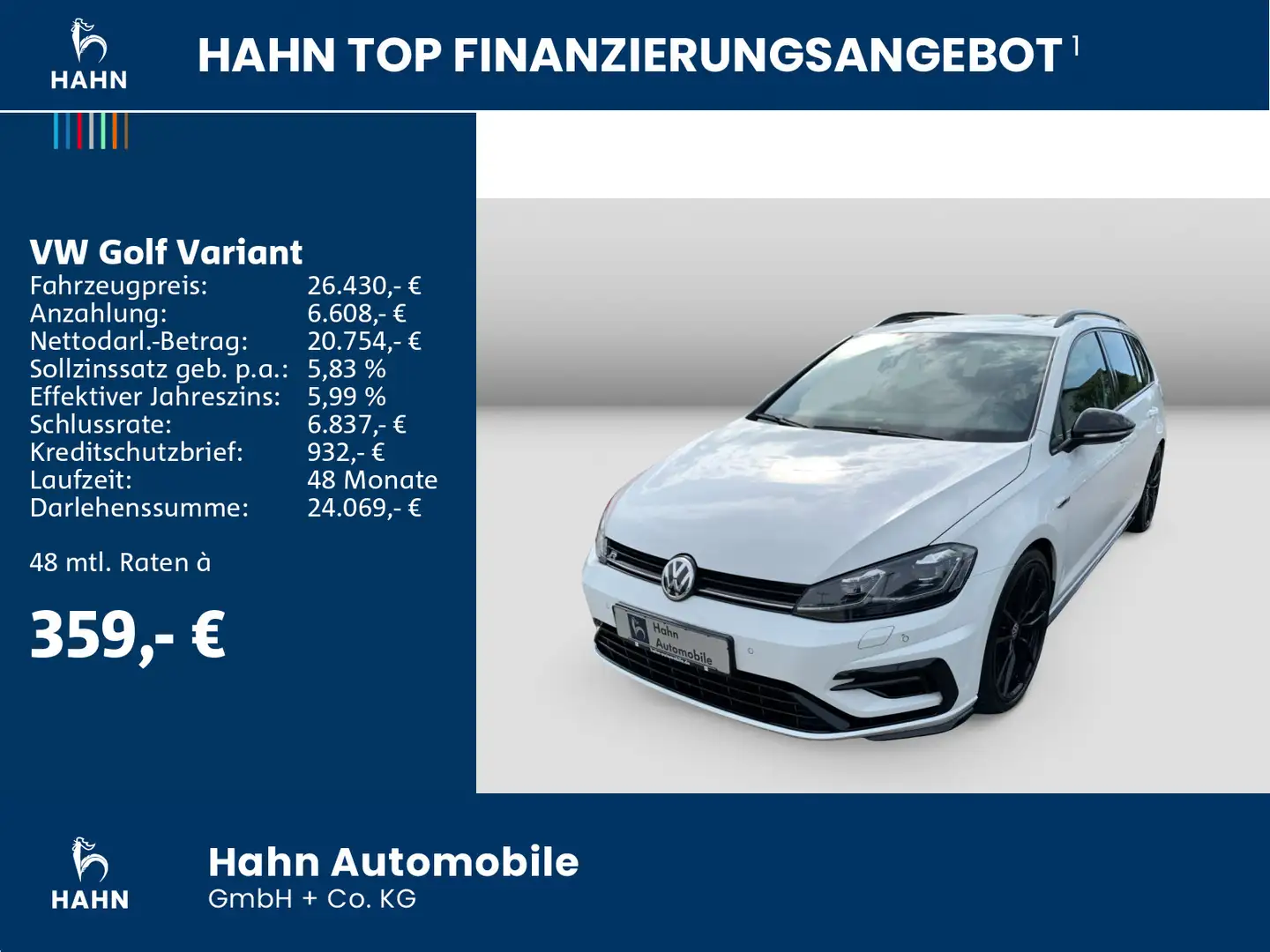 Volkswagen Golf Variant Golf VII Variant R 4M 2.0TSI DSG CAM ACC Pano Dy Weiß - 2