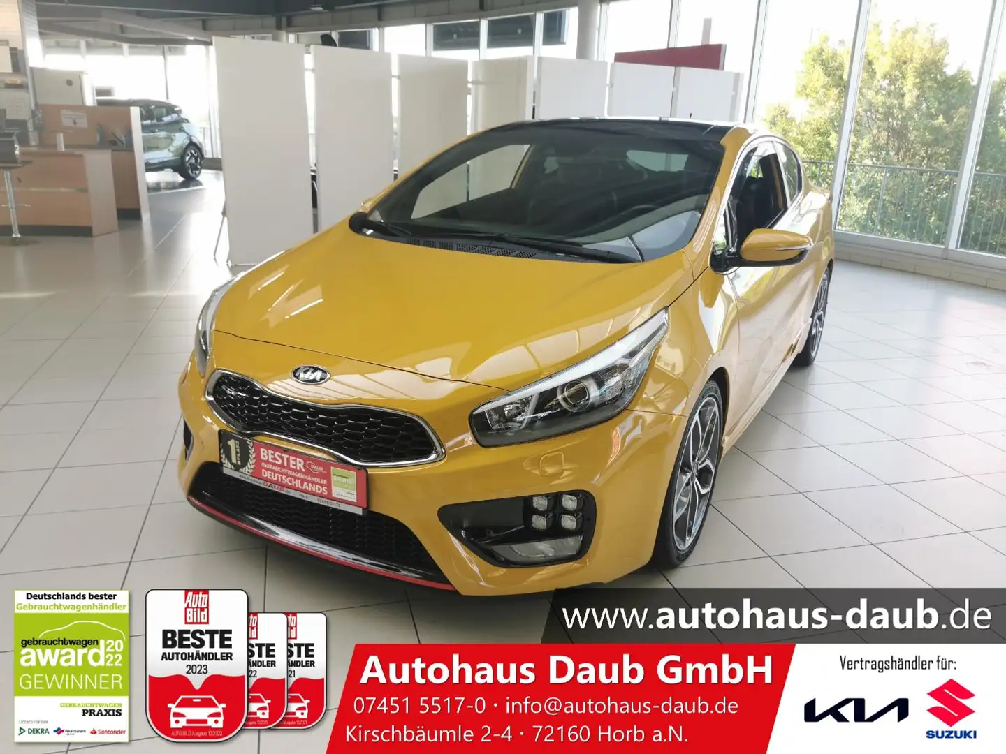 Kia Ceed / cee'd 1.6 T-GDI GT-Track+Navi+Klima+Alu+Pano++ Gelb - 1