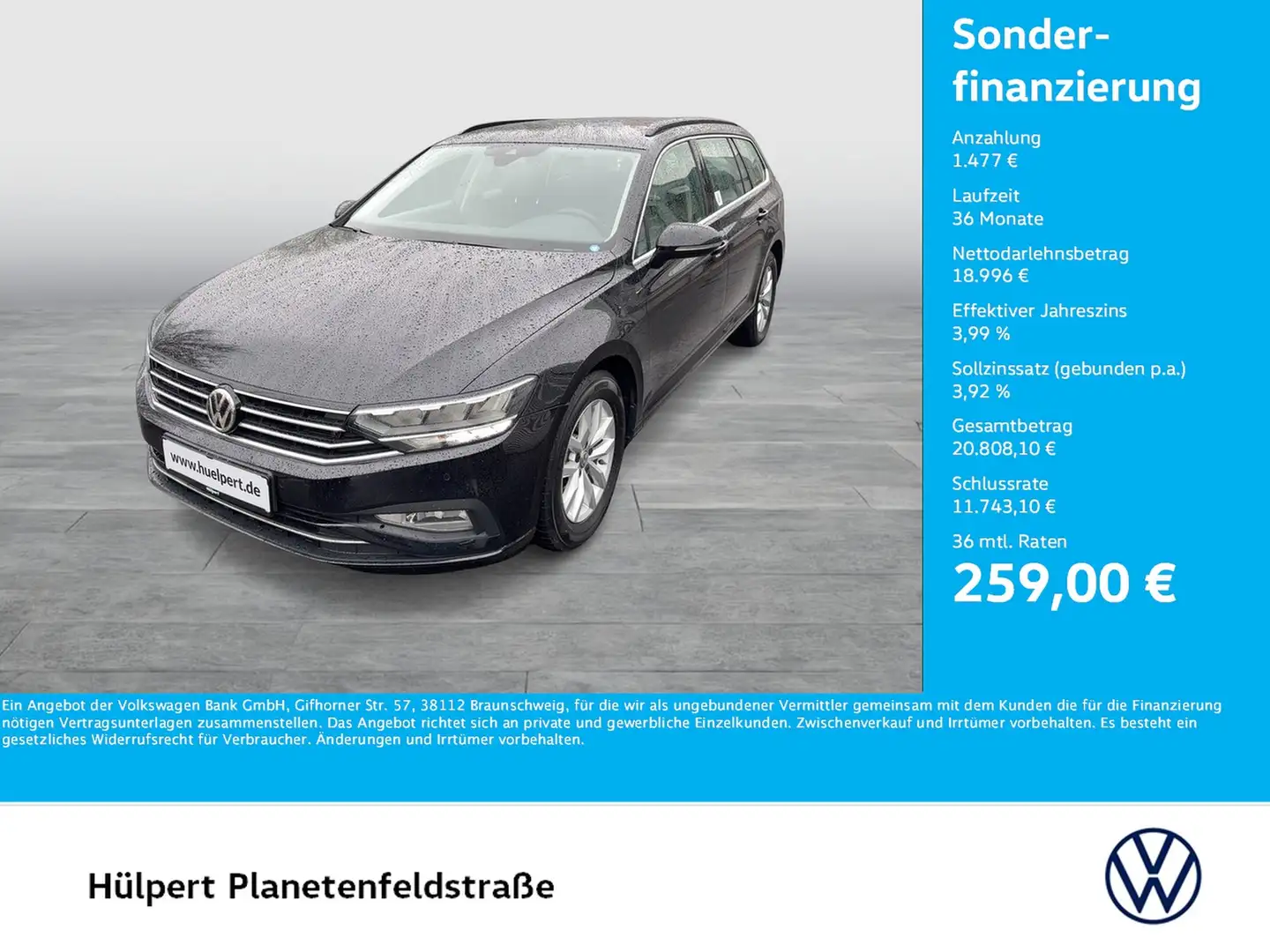 Volkswagen Passat Variant 2.0 BUSINESS ACC CARPLAY SITZHEIZ Zwart - 1
