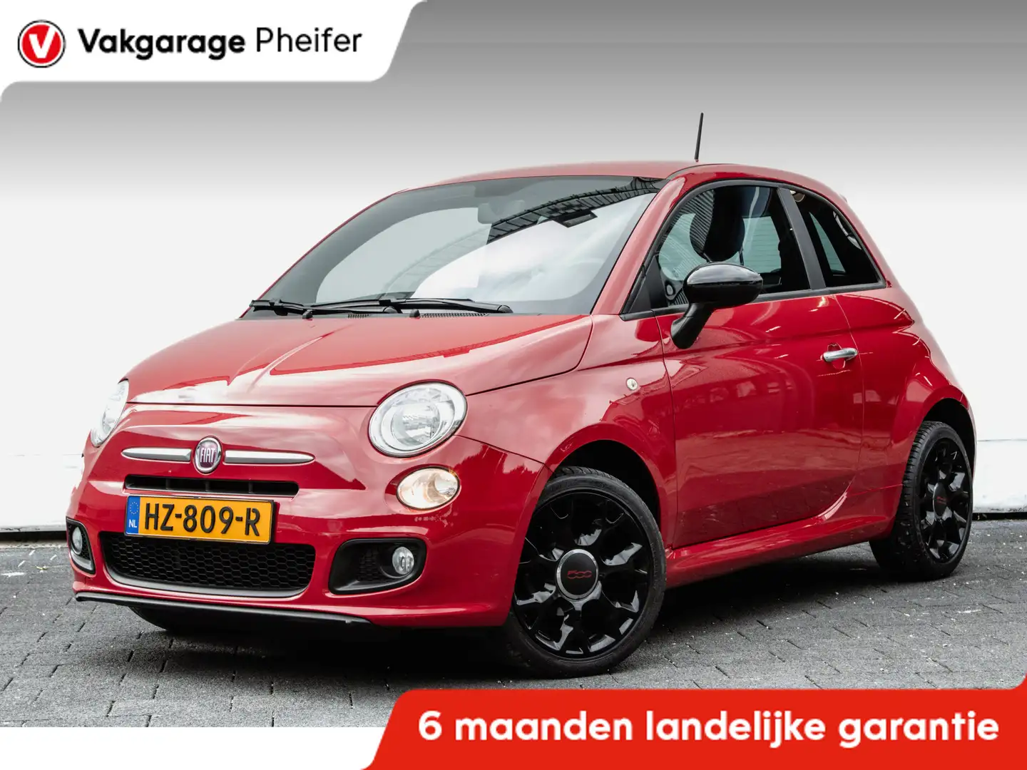 Fiat 500 1.2 500S Sport/ Full map navigatie/ Airco/ Sportst Rood - 1