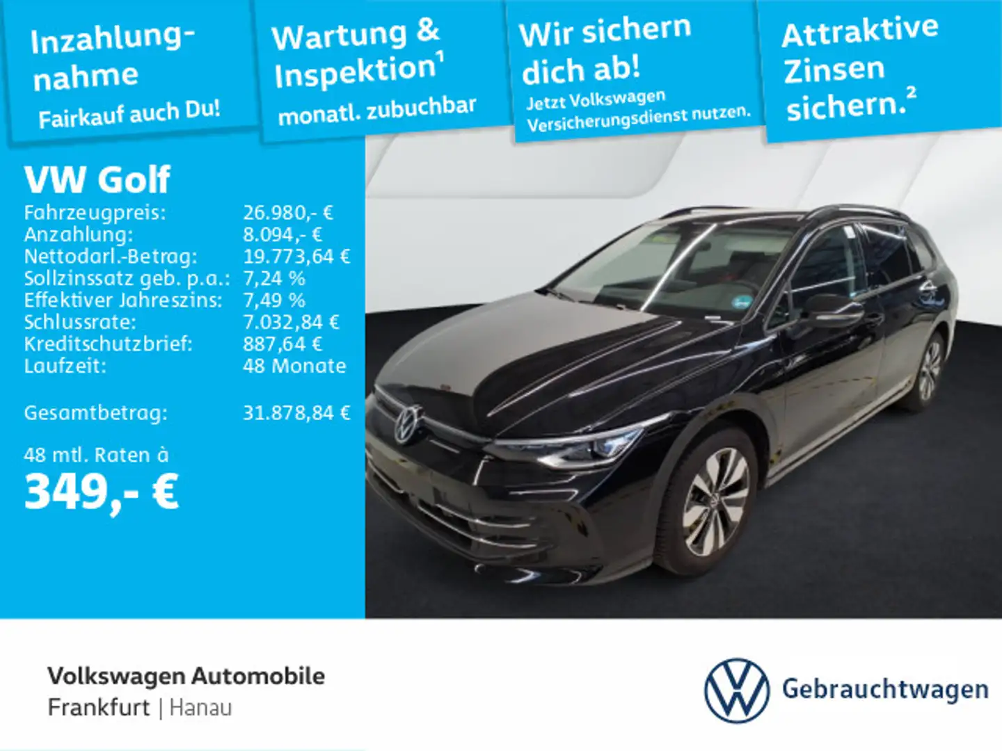 Volkswagen Golf Variant Golf VIII 1.5 TSI Goal Navi ACC LED-Plus-Scheinw Schwarz - 1