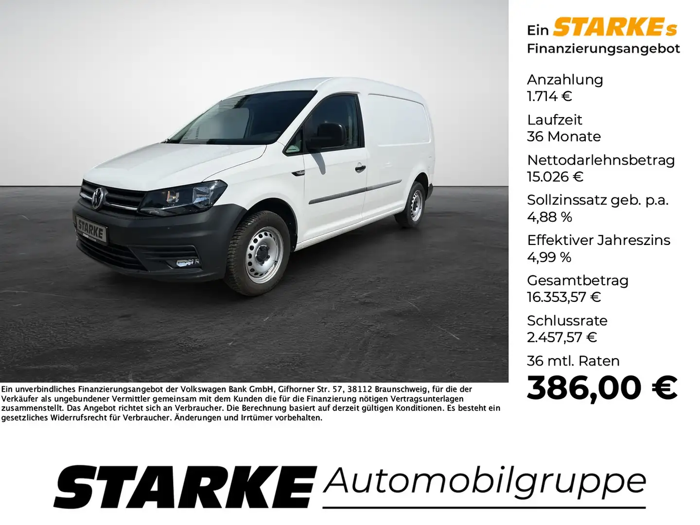 Volkswagen Caddy Maxi Kasten 1.0 TSI Weiß - 1