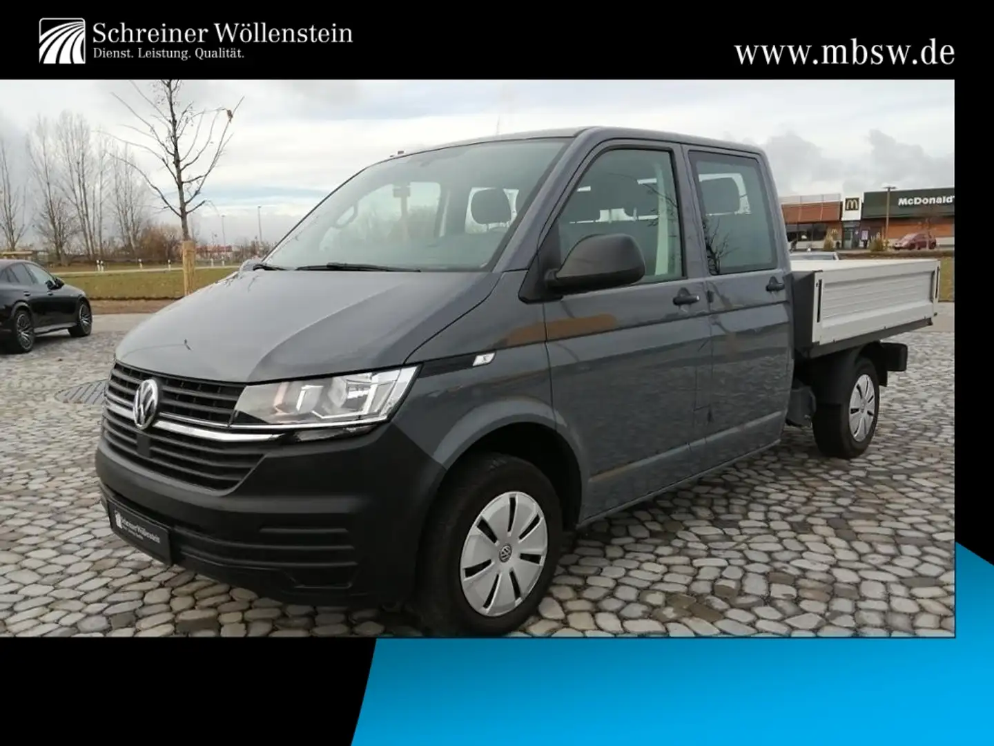 Volkswagen T6.1 Transporter 2.0 TDI Pritsche DoKa Klima*AHK Grau - 1