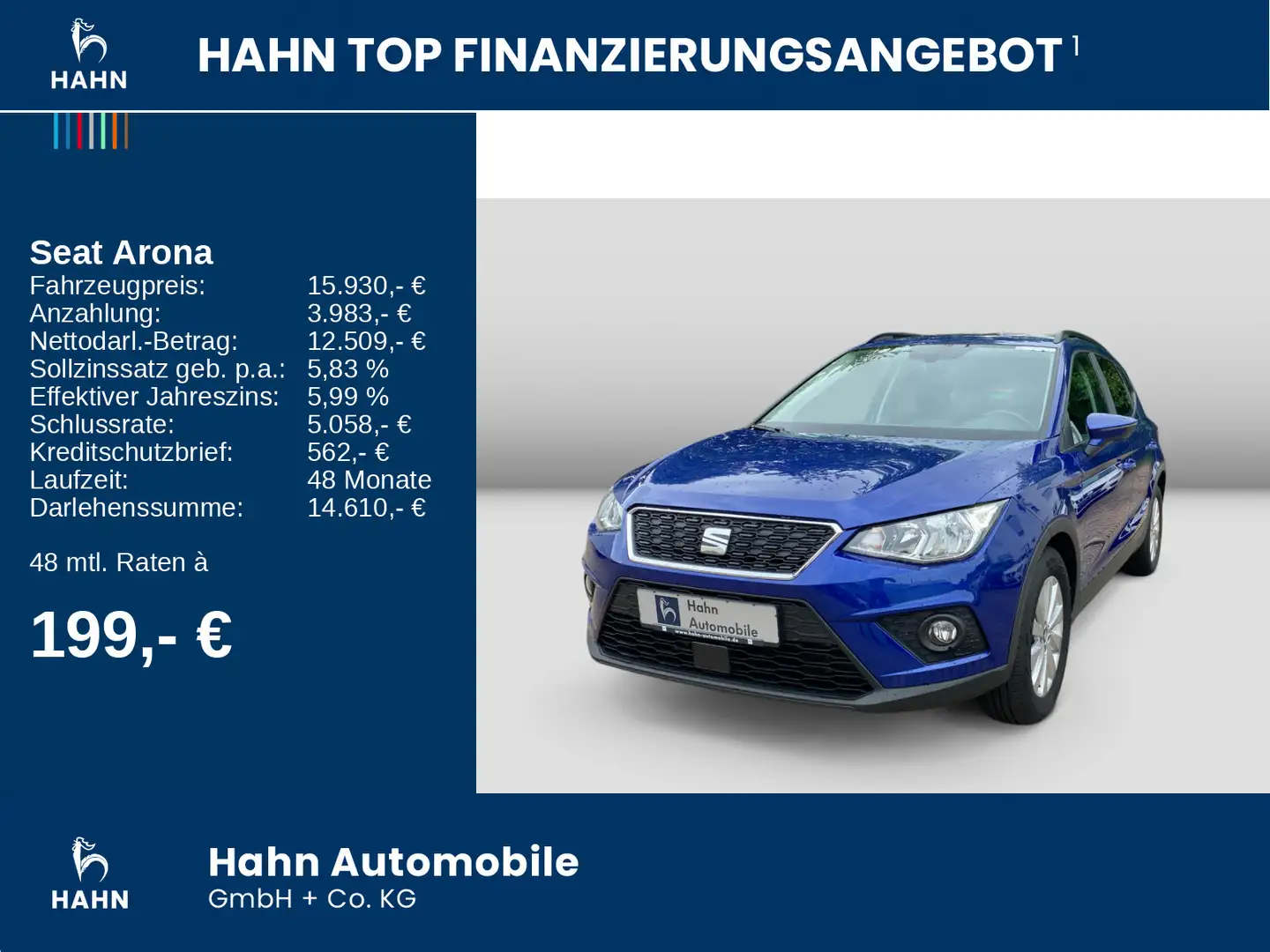 SEAT Arona 1.0 TSI Style Navi Sitzhz Einparkhhilfe hi Blauw - 2