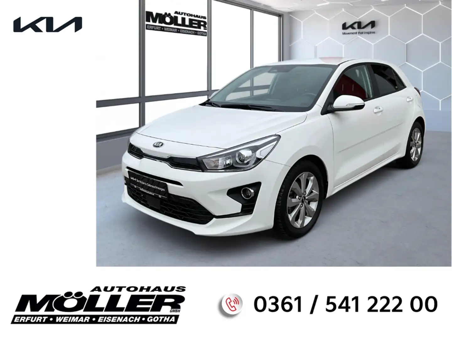 Kia Rio Vision 1.2T Navi Kamera Tempomat Spurhalteass. PDC Weiß - 1