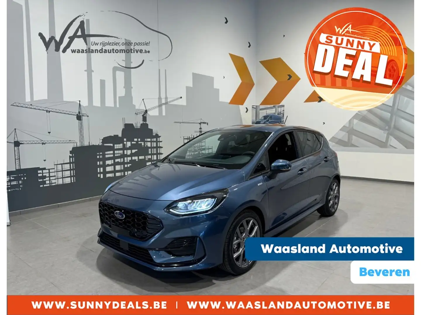 Ford Fiesta ST-Line 1.0i Ecoboost 100pk - Daginschrijving Blauw - 1