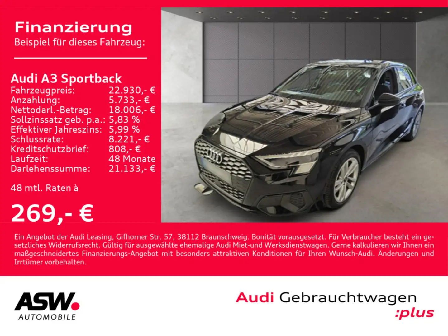 Audi A3 30 TDI S tronic LED SHZ NAVI RFK VC Negro - 1