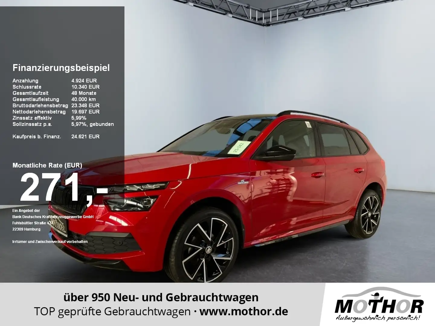 Skoda Kamiq Monte Carlo 1.5TSI DSG Lenkradheizung Navi Rot - 1