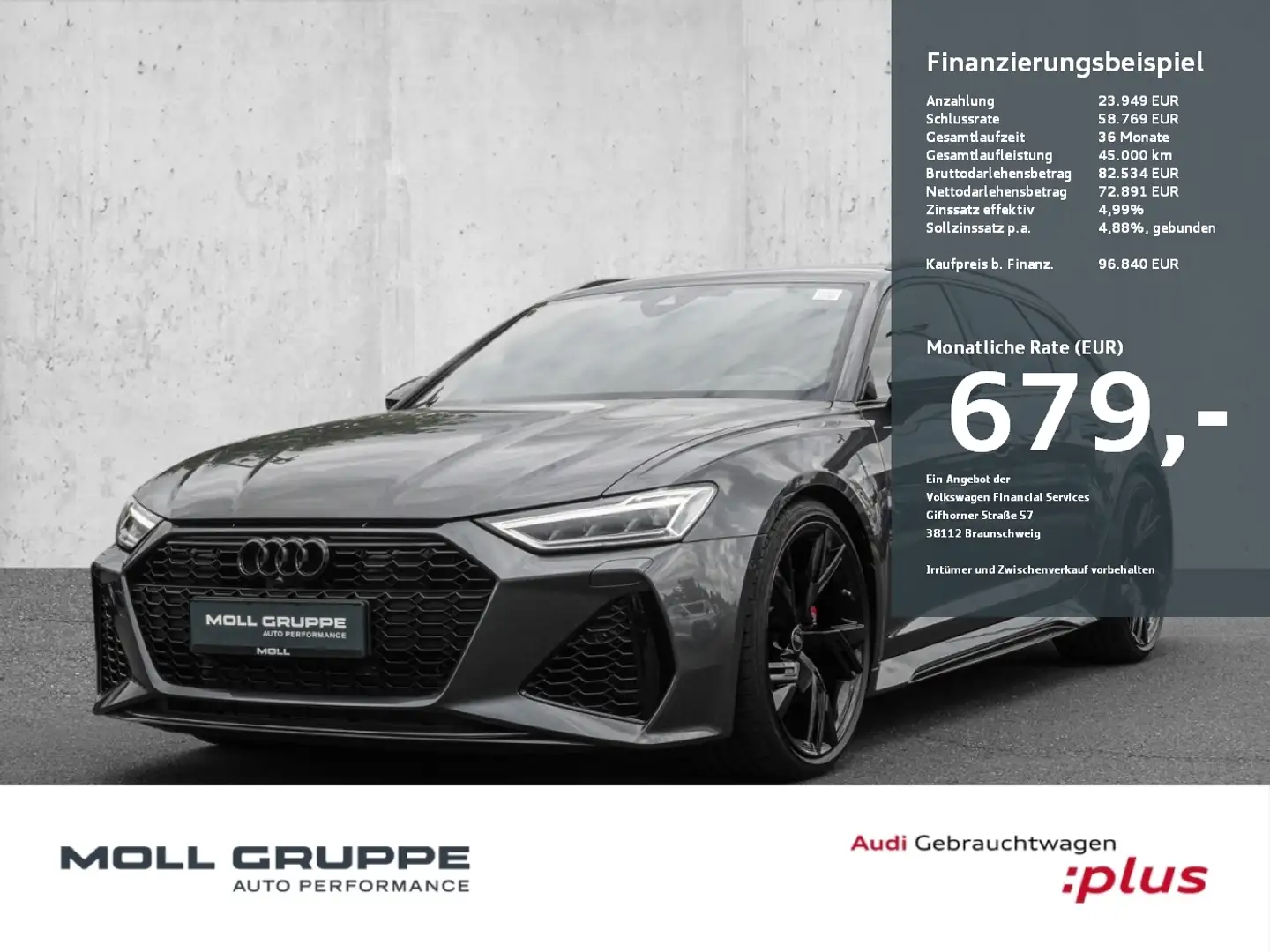 Audi RS6 RS 6 Avant 4.0 TFSI quattro 441(600) kW(PS) Head U Grau - 1