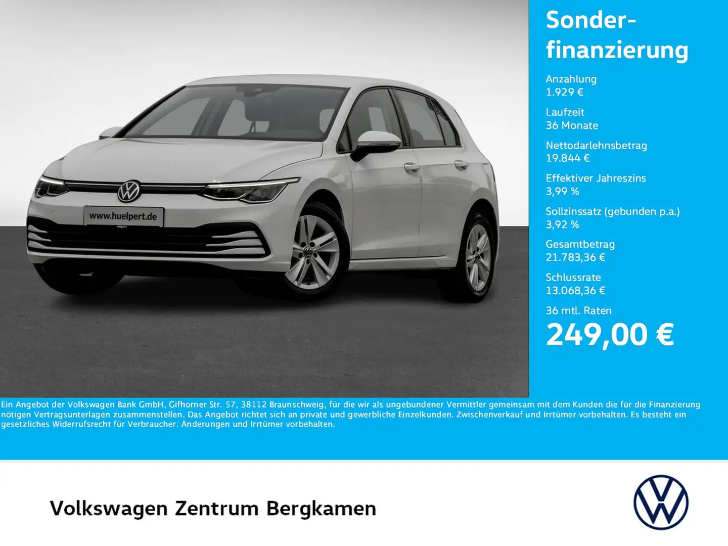 Volkswagen Golf VIII 2.0 LIFE ACC ALU NAVI SITZHEIZUNG LED Bianco - 1