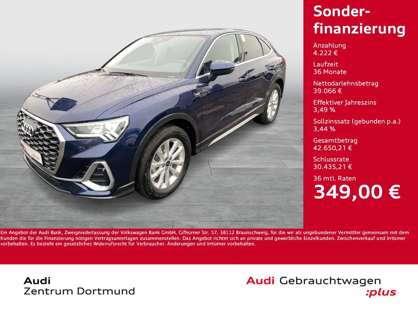 Audi Q3 Sportback 35 S LINE AHK CAM ACC LM18 E-KLAPPE Blau - 1
