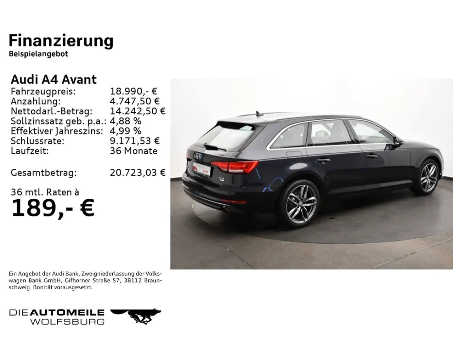 Audi A4 2.0 TFSI sport NAVI/BIXENON/APS/SITZHZ Blau - 2