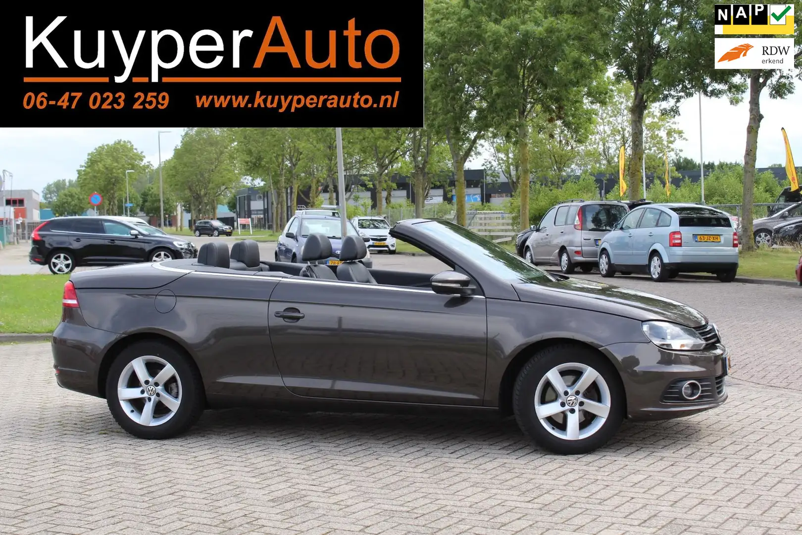 Volkswagen Eos 1.4 TSI Highline cabriolet vol leder navi clima lm Braun - 1