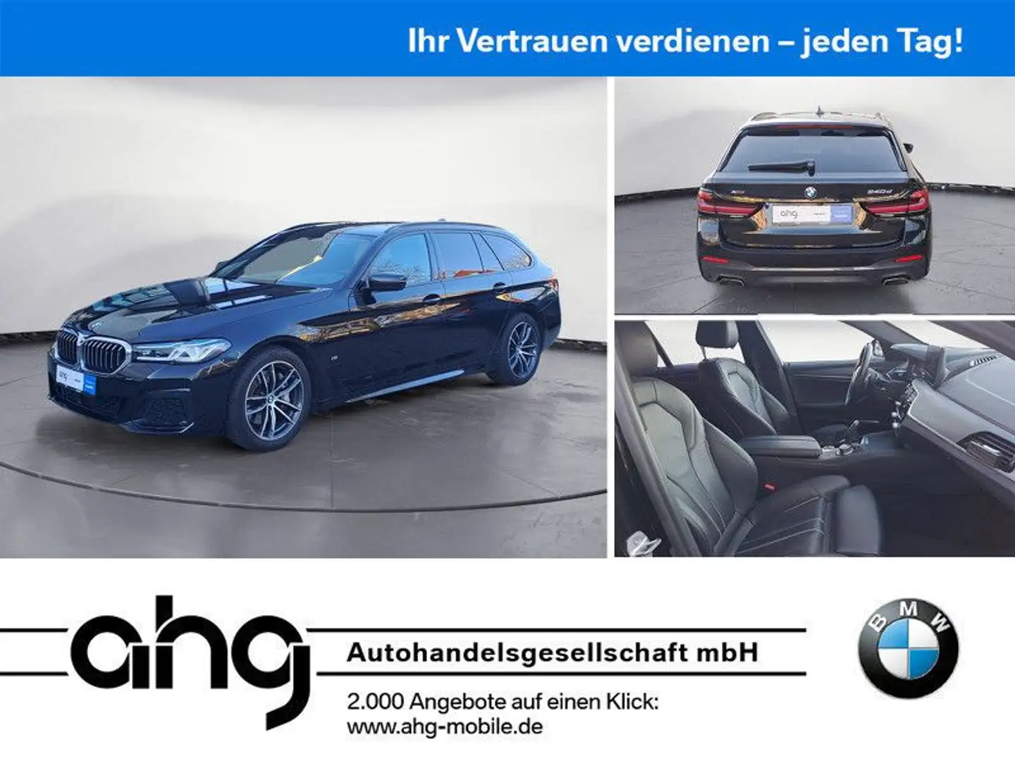 BMW 540 d xDrive Touring M-Sport AHK Panoramadach Noir - 1