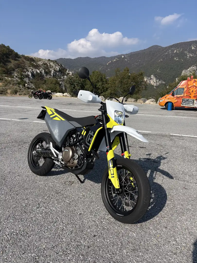 Husqvarna 701 Supermoto paramotore, para forcelloni carbon forg, port targ Jaune - 1
