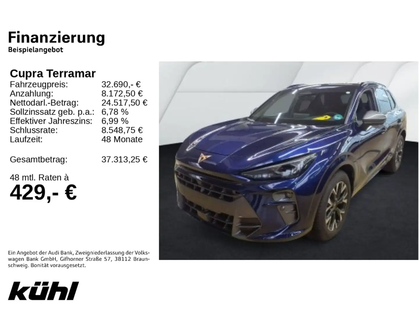 CUPRA Terramar 1.5 eTSI DSG LED/ACC/HuD/360°/App/Navi Blau - 2