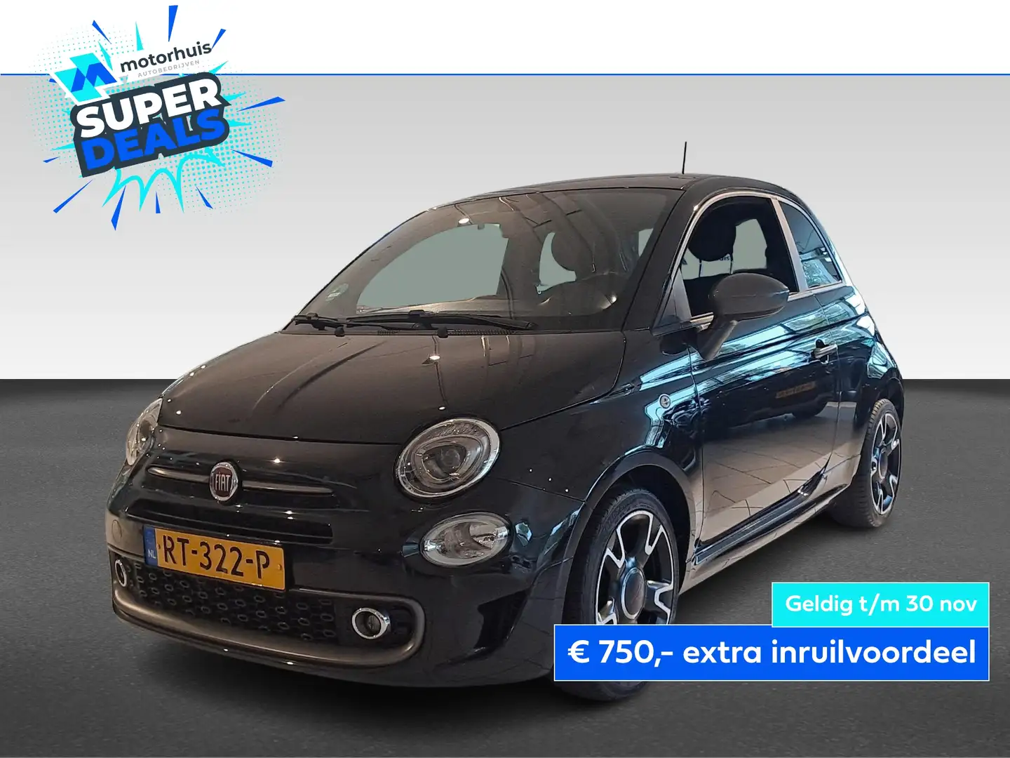 Fiat 500 TwinAir Turbo 105pk Sport Zwart - 1