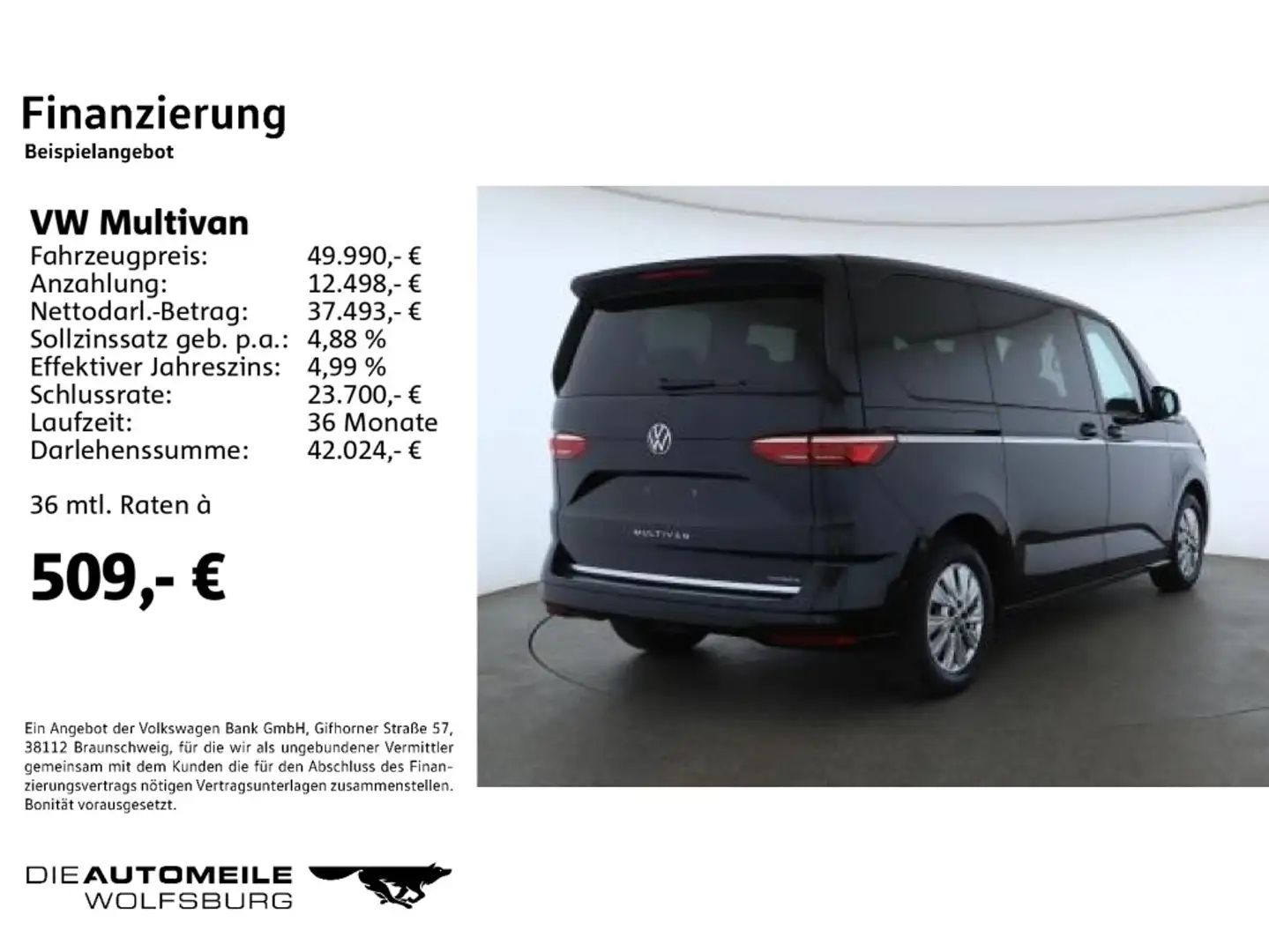 Volkswagen T7 Multivan T7 Multivan KÜ 1.4 TSI eHybrid DSG Style Stand/N Schwarz - 2