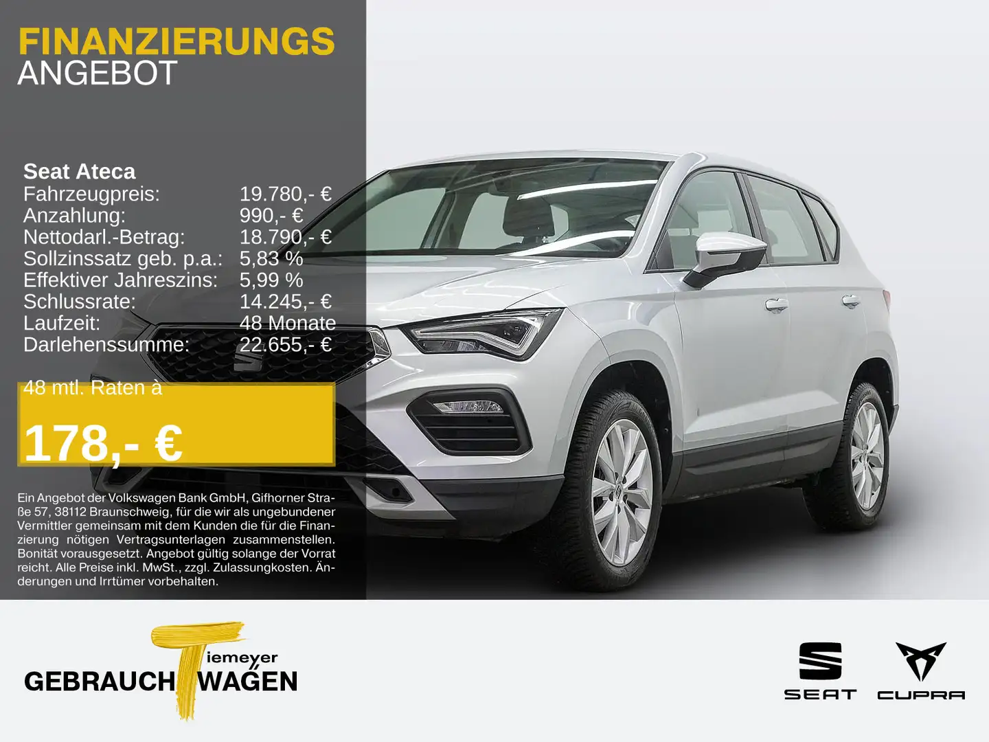 SEAT Ateca 1.5 TSI STYLE VIRTUAL LED SITZHZ ALLWETTER Argent - 1