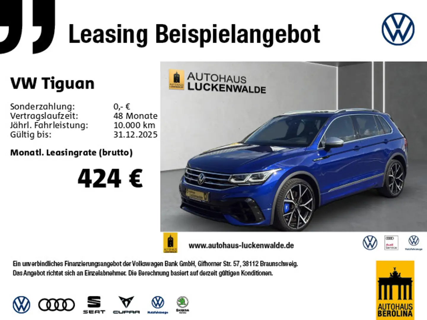 Volkswagen Tiguan R *PANO*IQ-MATRIX*AHK*HuD*ACC*NAV*R-CAM* Blu/Azzurro - 1