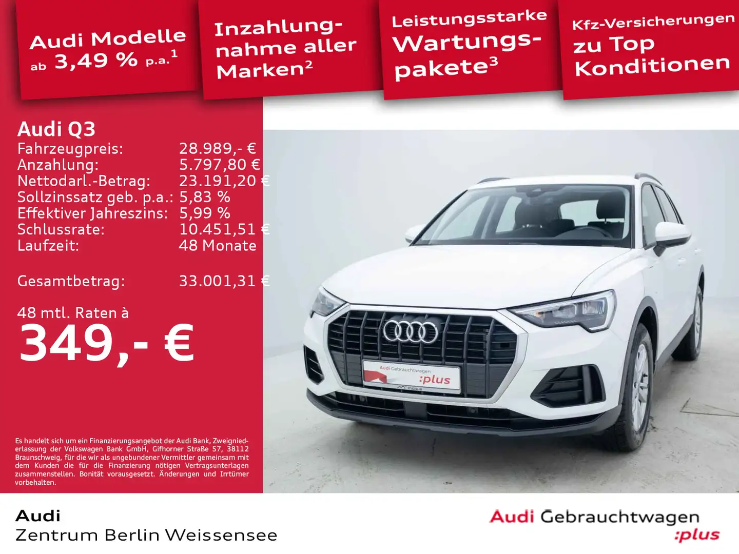 Audi Q3 45 TFSI e S-TRO*TEMPO*VC*APP*NAVI*LED*KLIMA* Weiß - 1