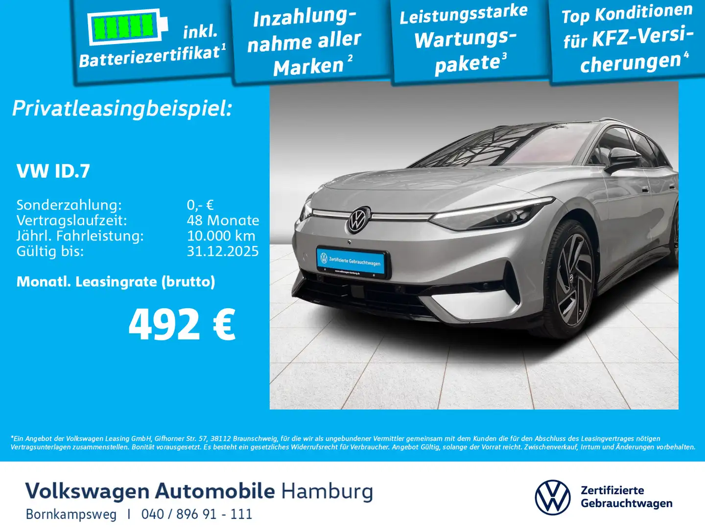 Volkswagen ID.7 Tourer Pro DSG Navi Klima AHK Kameras Silber - 1