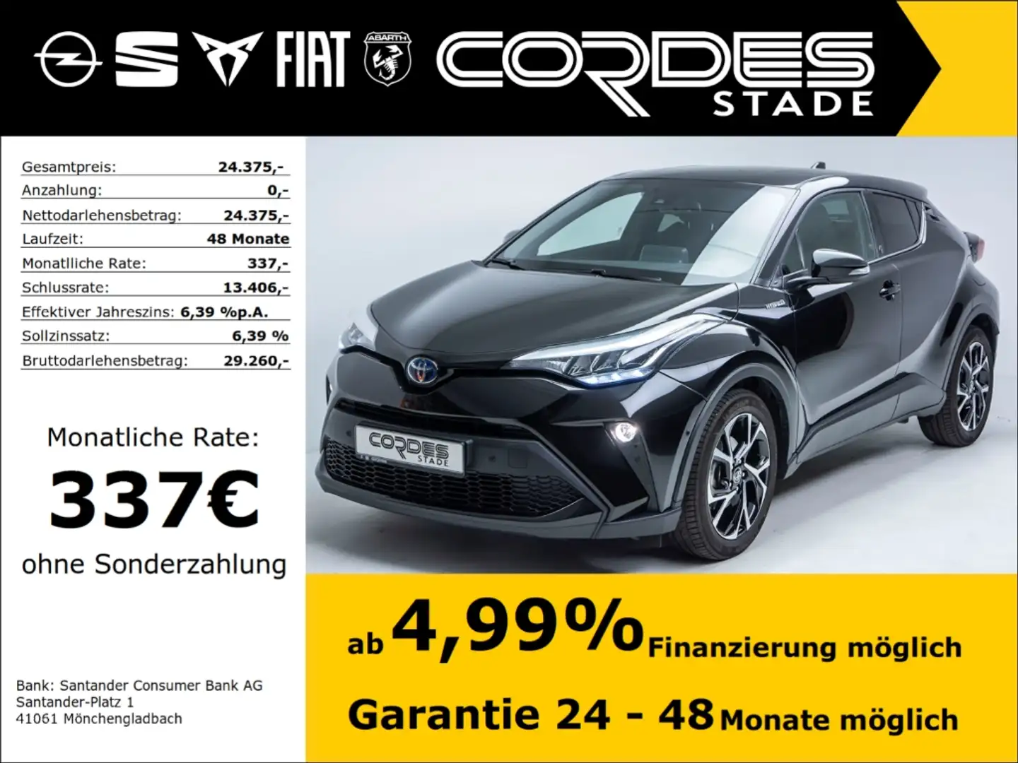 Toyota C-HR Hybrid Team Alu Kamera Automatik (102) Zwart - 1
