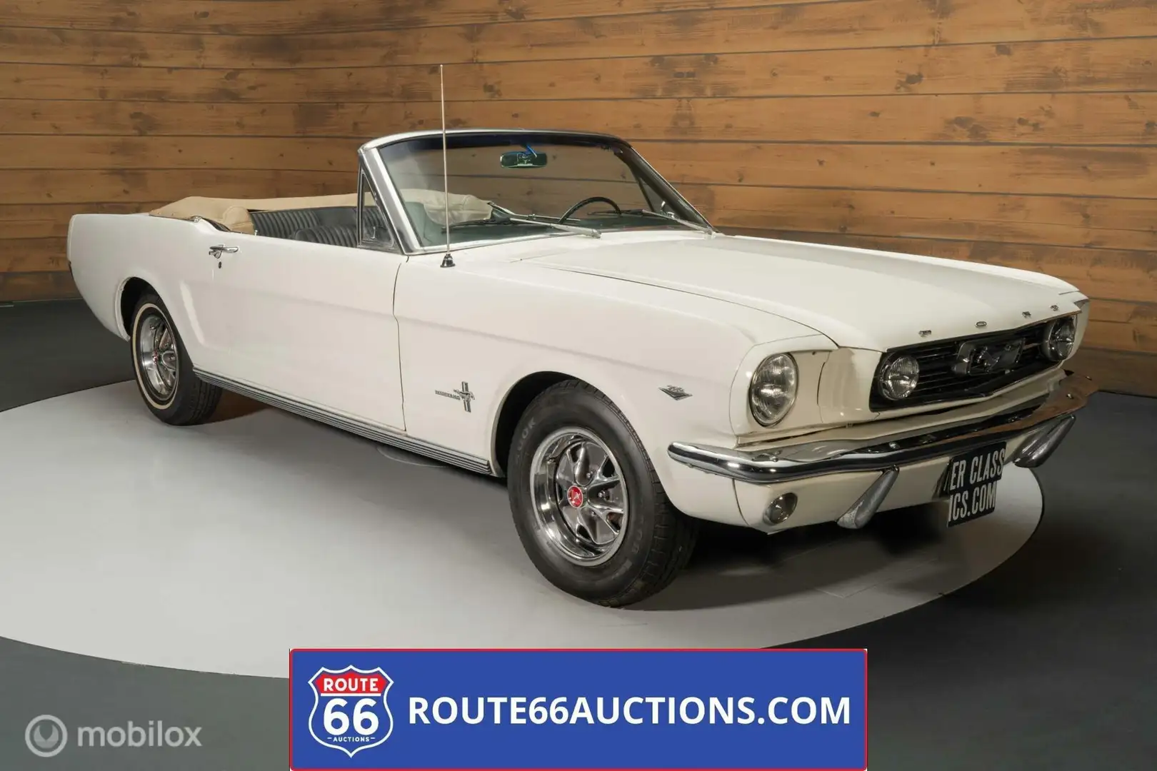 Ford Mustang Cabriolet 1966 | Route 66 auctions Blanc - 1