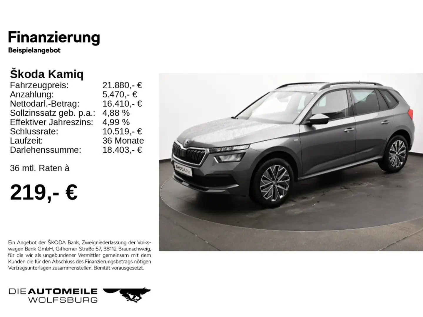 Skoda Kamiq 1.0 TSI Tour Tempo/Einparkhi/Multilenk Grau - 2
