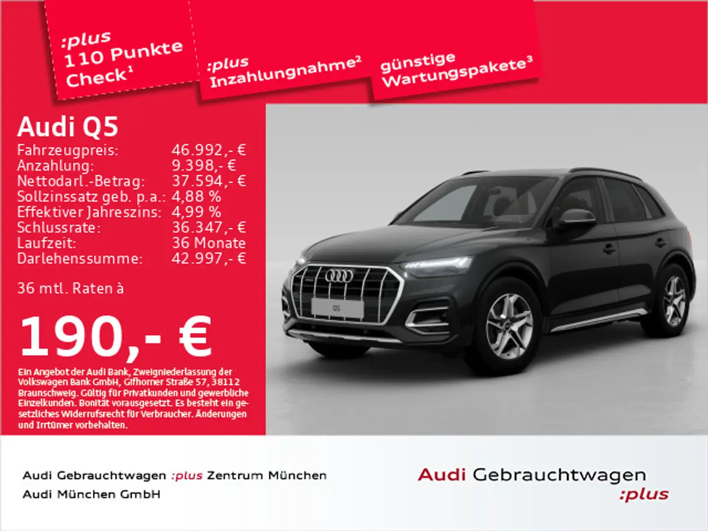 Audi Q5 40 TFSI qu. S tronic advanced Pano/ACC/StdHzg Schwarz - 1