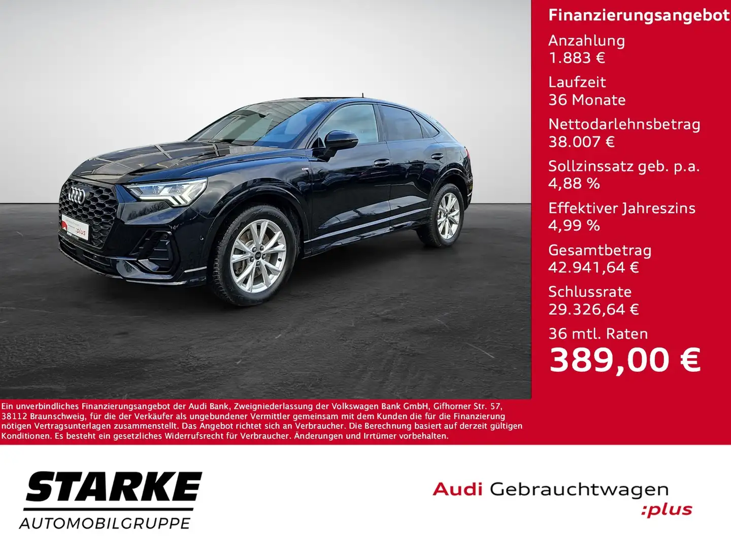 Audi Q3 Sportback 45 TFSI S tronic S line NaviPlus Matr... Noir - 1