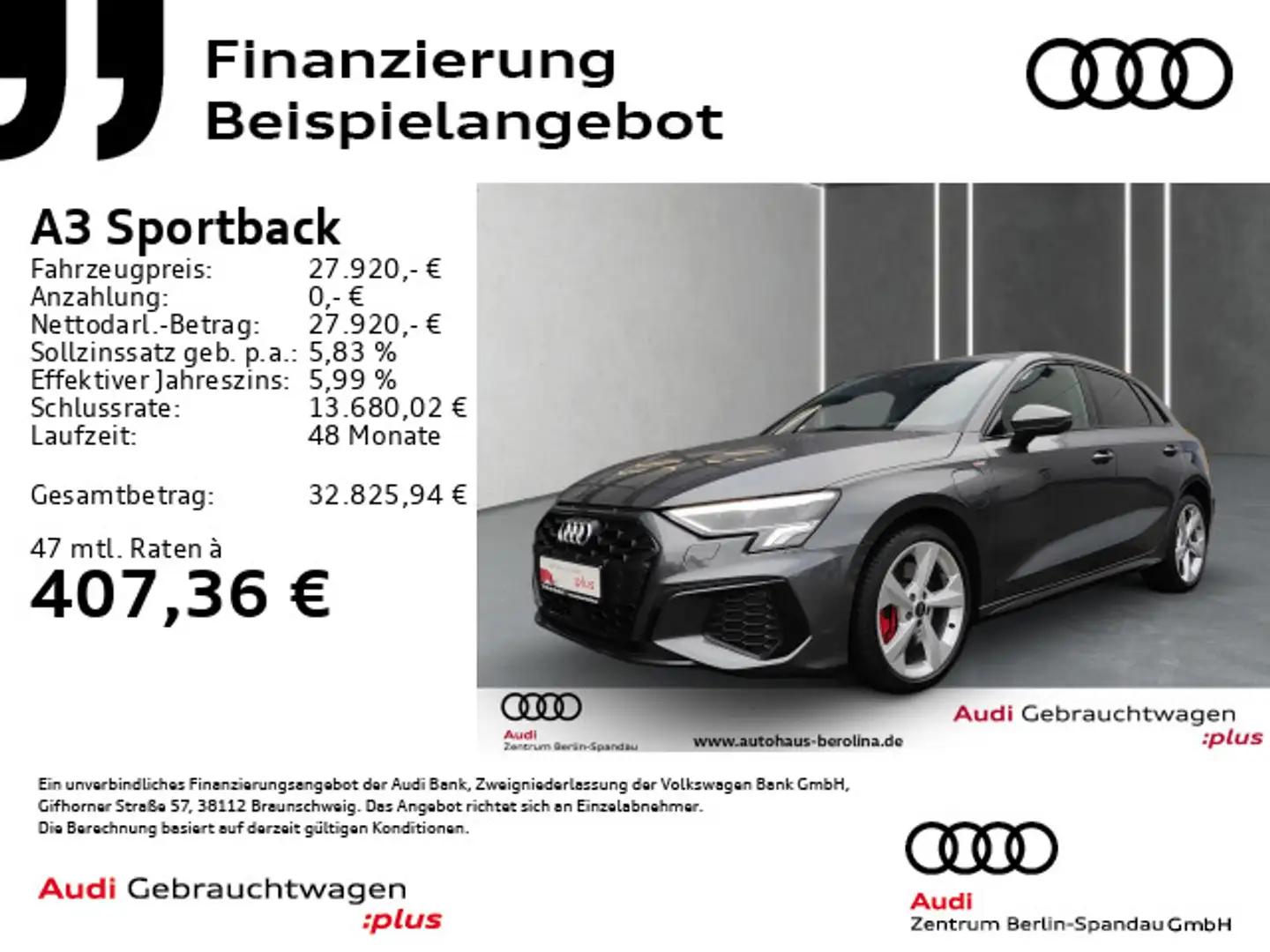 Audi A3 45 TFSI e S line S tronic *NAV+* Grau - 1