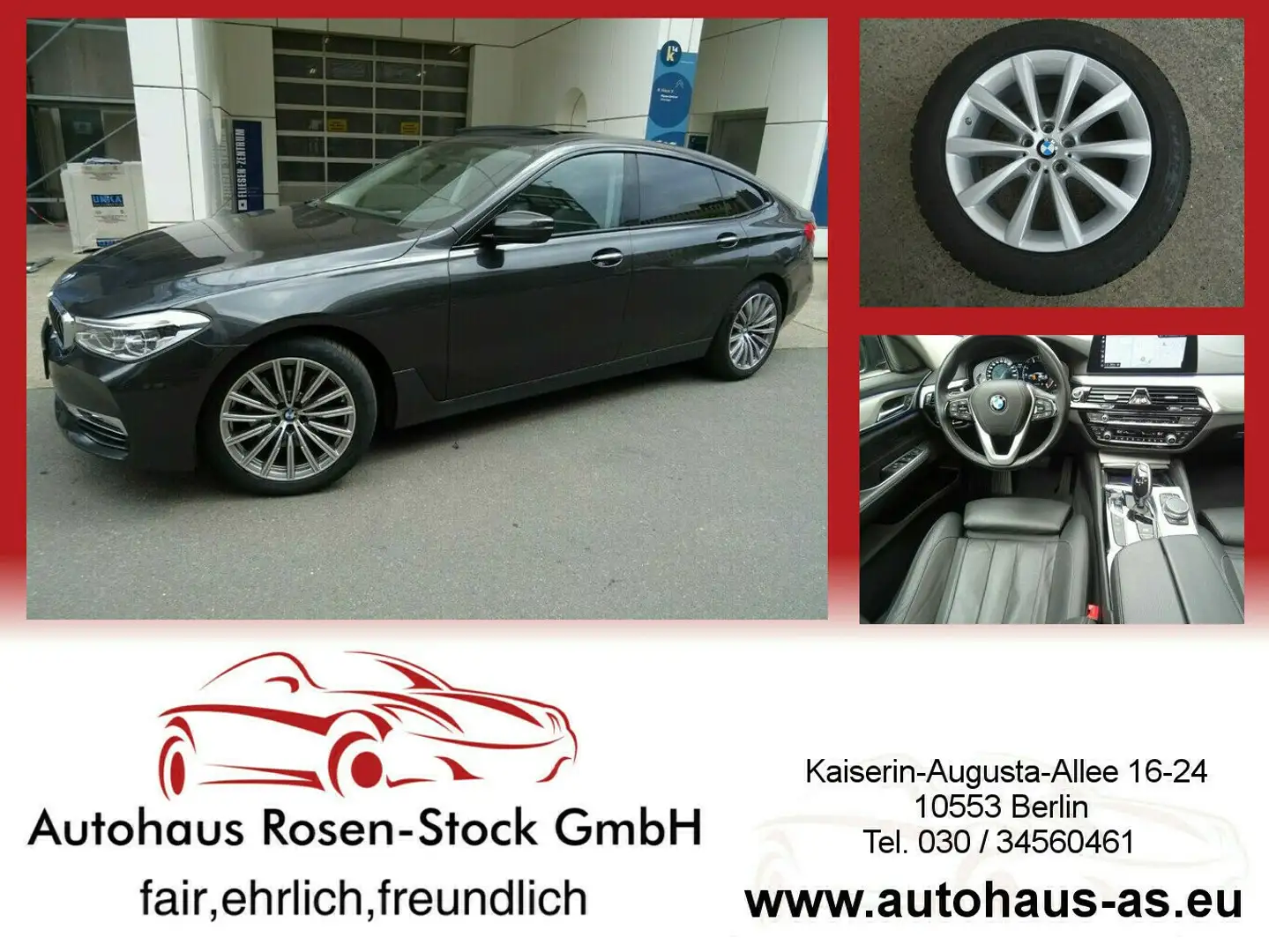 BMW 630 630D Gran Turismo xDrive Luxury SAG,Leder,AHK,Kame Grijs - 1