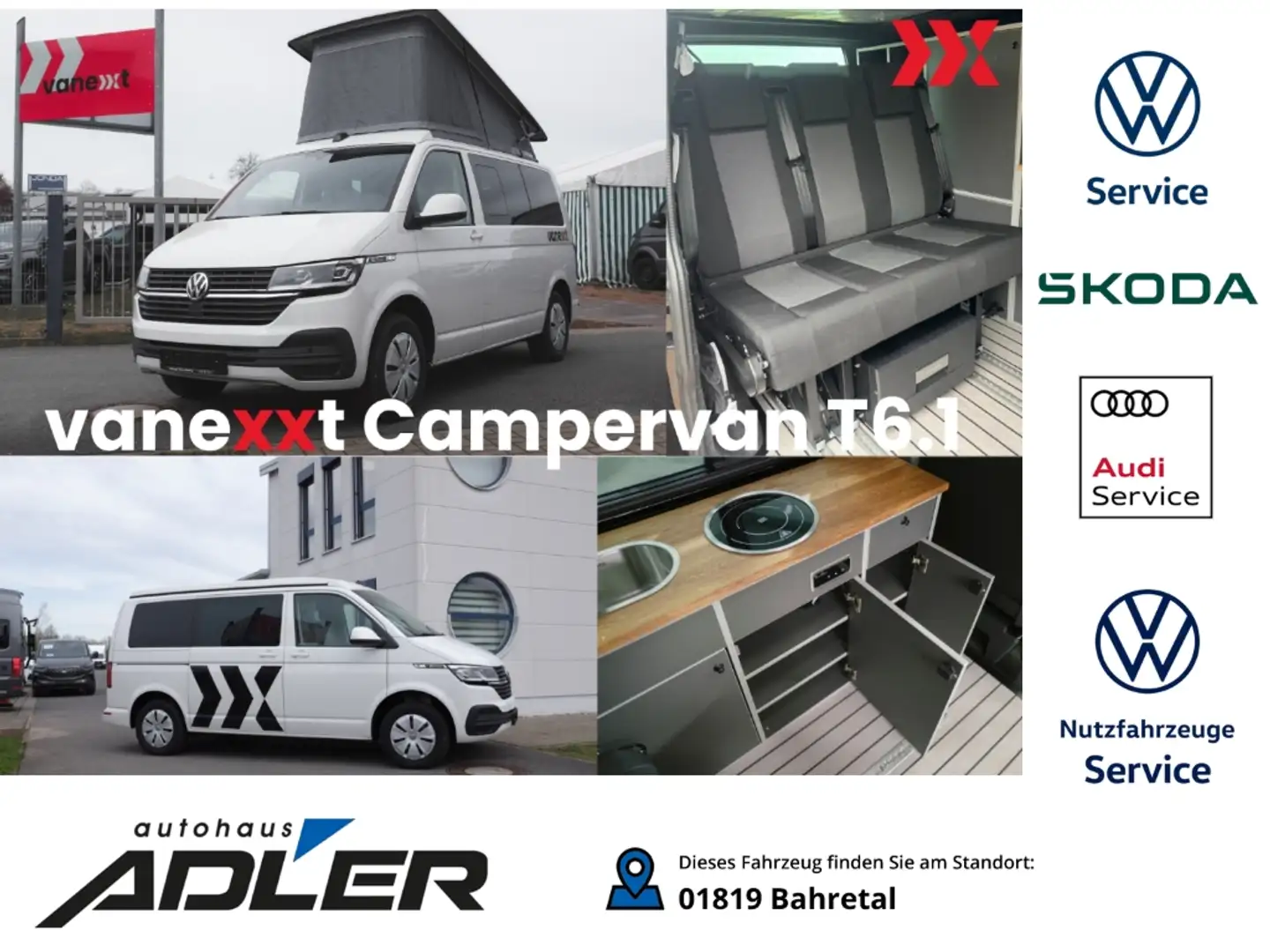 Volkswagen T6.1 California 2.0 TDI VANEXXT-Bulli 5 Sitze''Küche''ohne Aufstel Blanc - 1