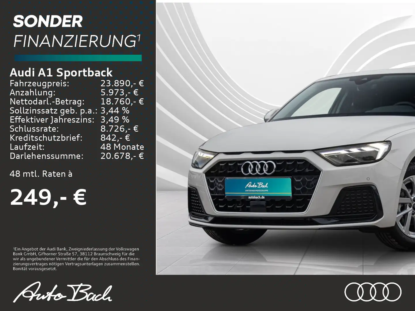 Audi A1 advanced 25TFSI LED virtual EPH DAB Blanc - 1