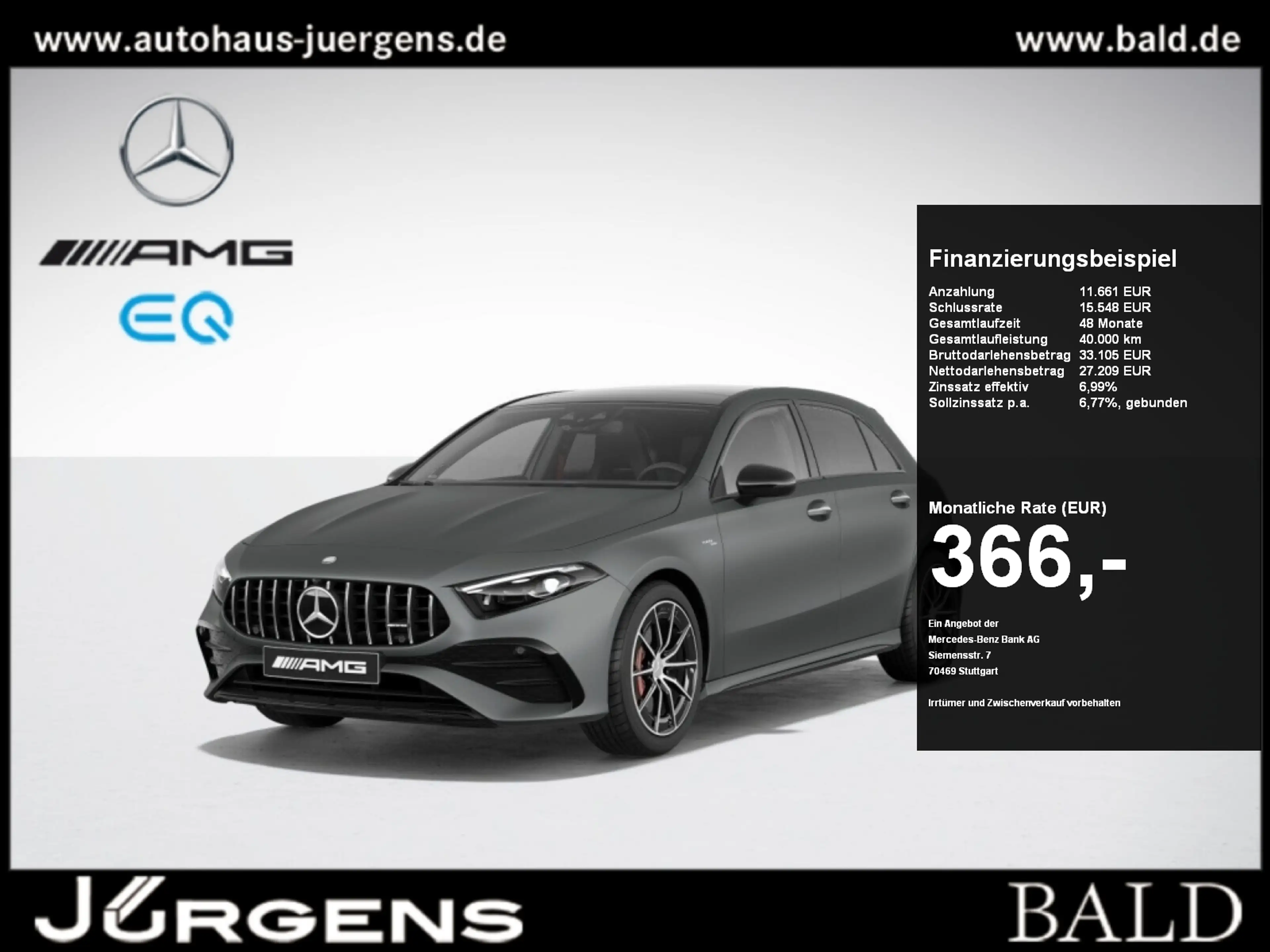 Mercedes-Benz A 35 AMG A 35 4M AMG-Sport+Burm+Pano+Distr+MLB+Night+360