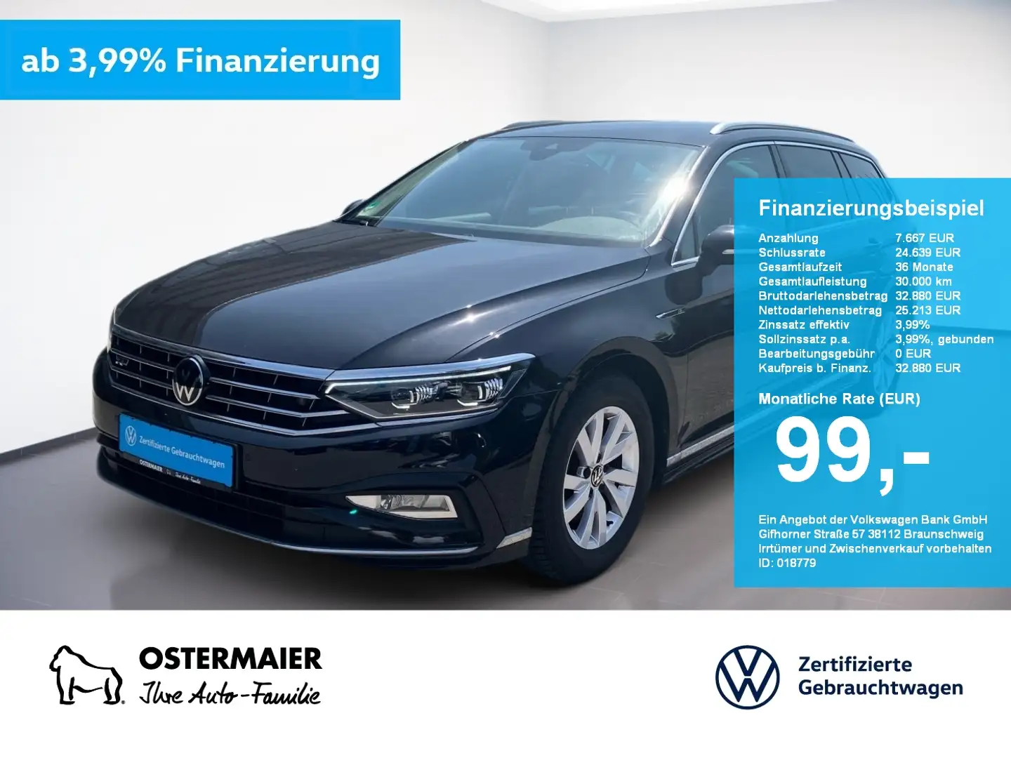 Volkswagen Passat Variant R-LINE 2.0TSI 190PS DSG NP.64T.19 .5JG.STDHZG.NAVI Zwart - 1