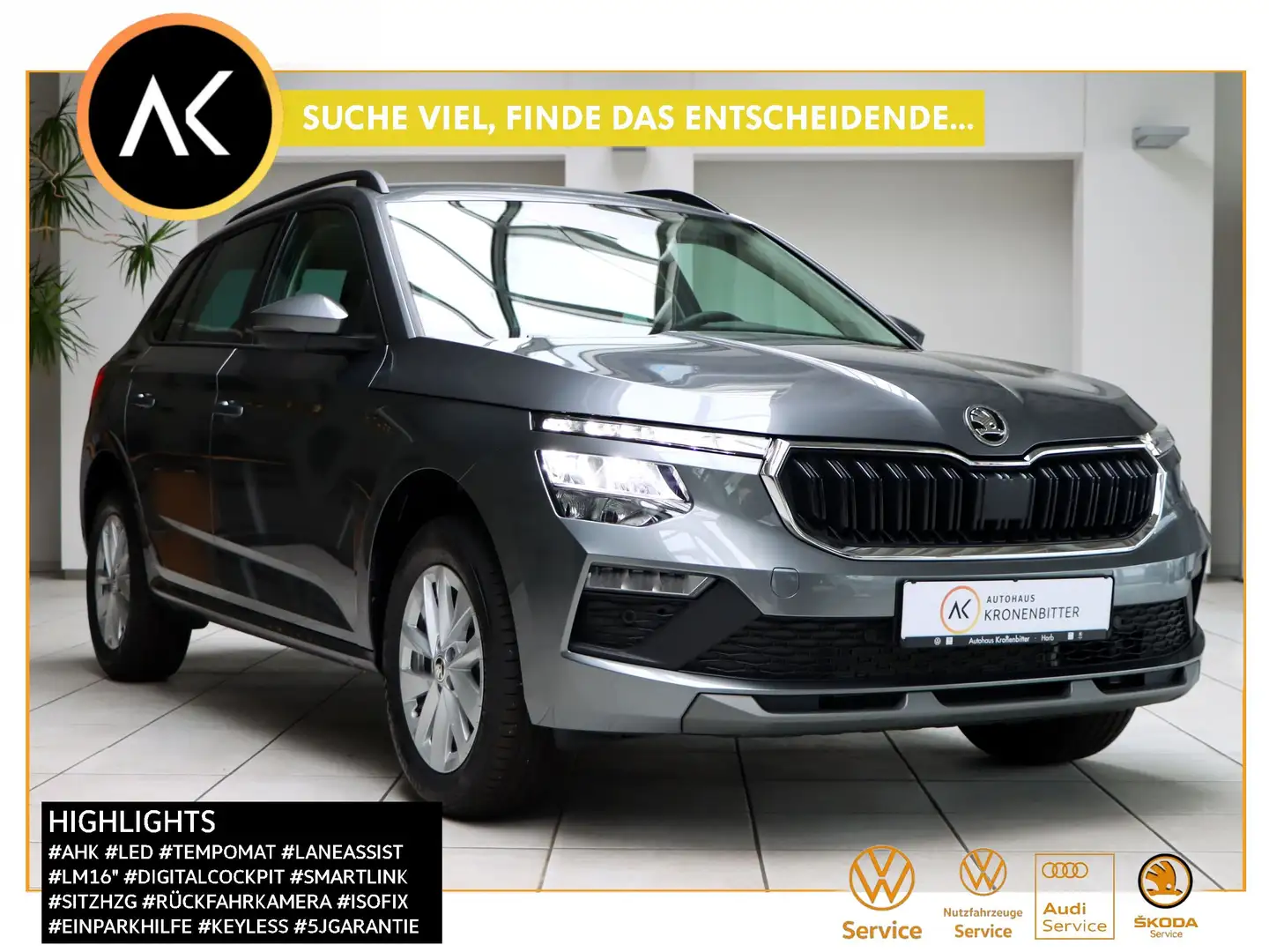 Skoda Kamiq 1.0 TSI Selection DSG 116PS-AHK LED Kamera Tempoma Gris - 1