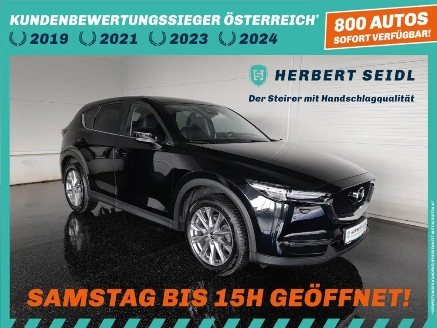 Mazda CX-5 EDITION 100 4x4 Aut. *VOLL LED & FLA / NAVI / 360° KAMERA / VOLLEDER / 2-ZONEN-KLIMA / E-KLAPPE* Schwarz - 1
