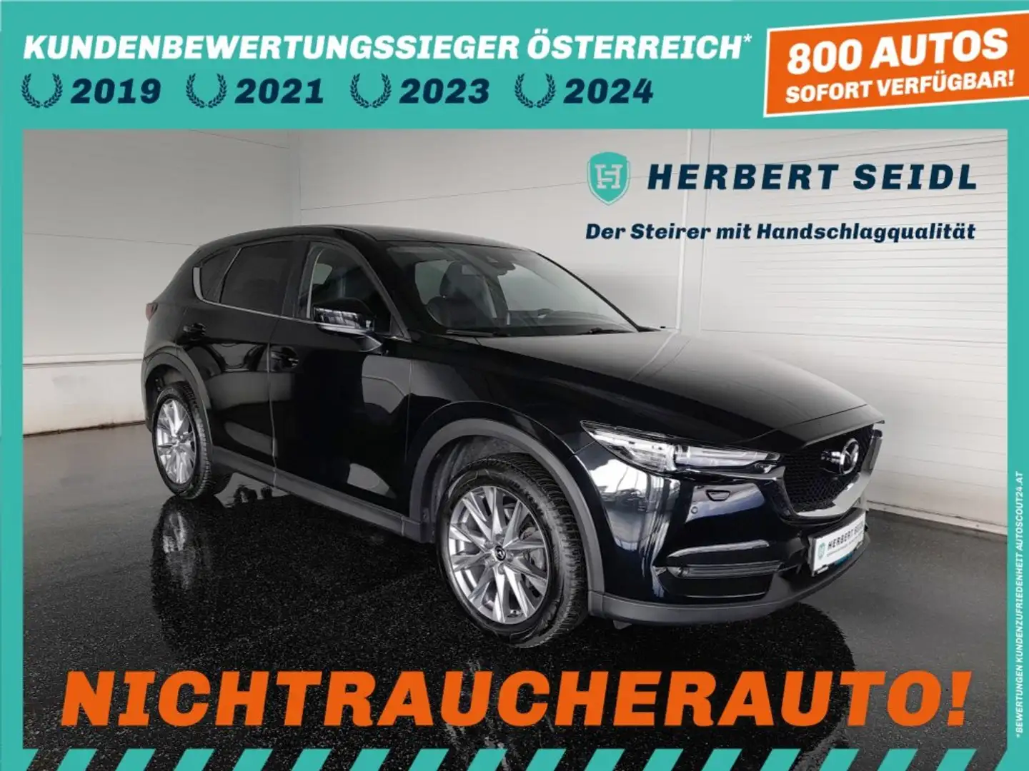 Mazda CX-5 EDITION 100 4x4 Aut. *VOLL LED & FLA / NAVI / 360° KAMERA / VOLLEDER / 2-ZONEN-KLIMA / E-KLAPPE* Schwarz - 1