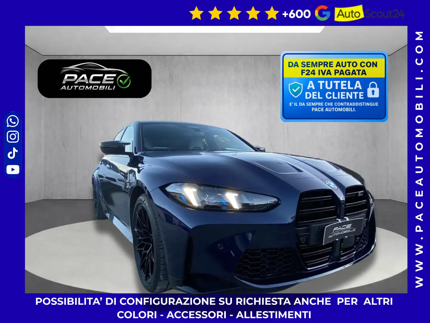 BMW M3 NEW XDRIVE COMPETITION 530CV BLACK PACK CARBONIO Bleu - 1