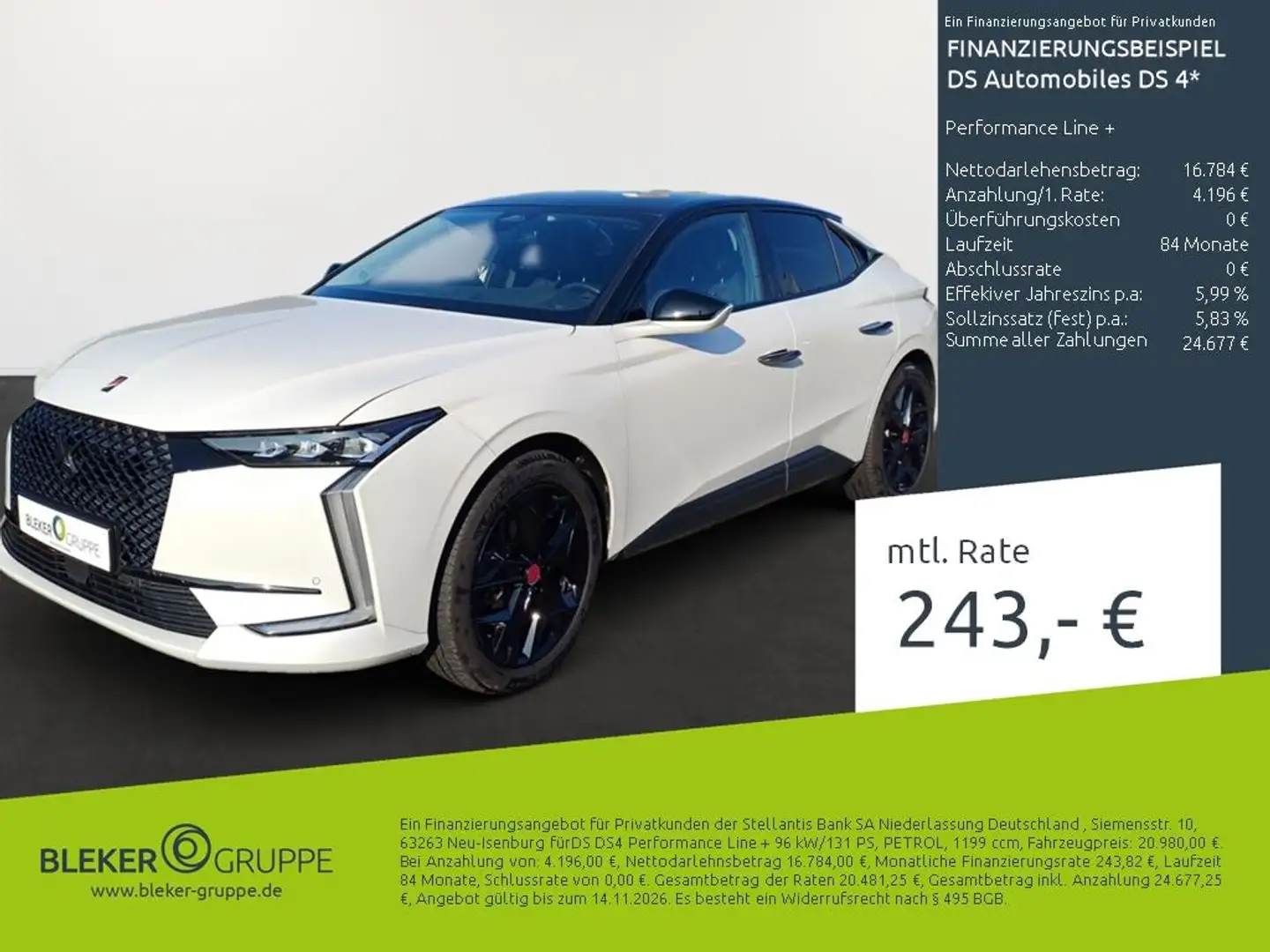DS Automobiles DS 4 Performance Line + Weiß - 1