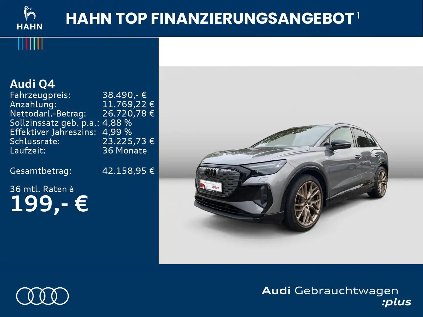 Audi Q4 e-tron Q4 40 e-tron Pano Sonos Navi AHK Matrix Grau - 2