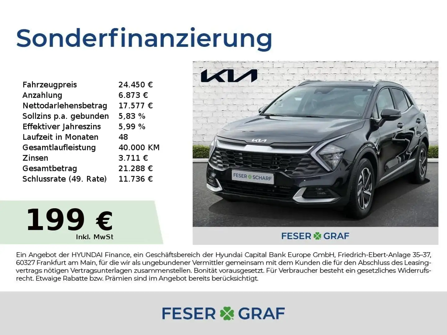 Kia Sportage 1.6T 48V 2WD Vision Komfort Navi Noir - 1