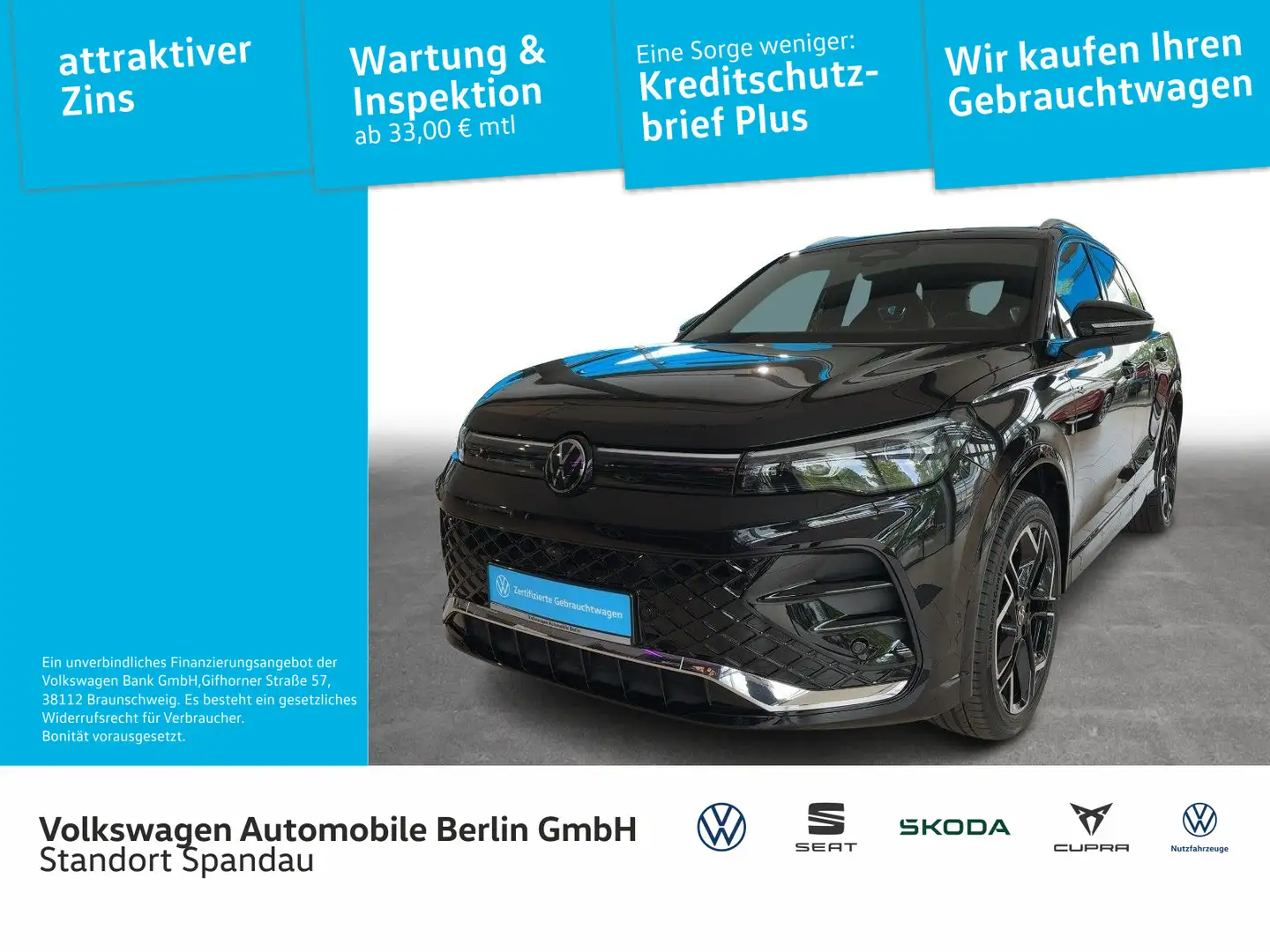 Volkswagen Tiguan 2.0 TDI R-Line 4Motion Noir - 1