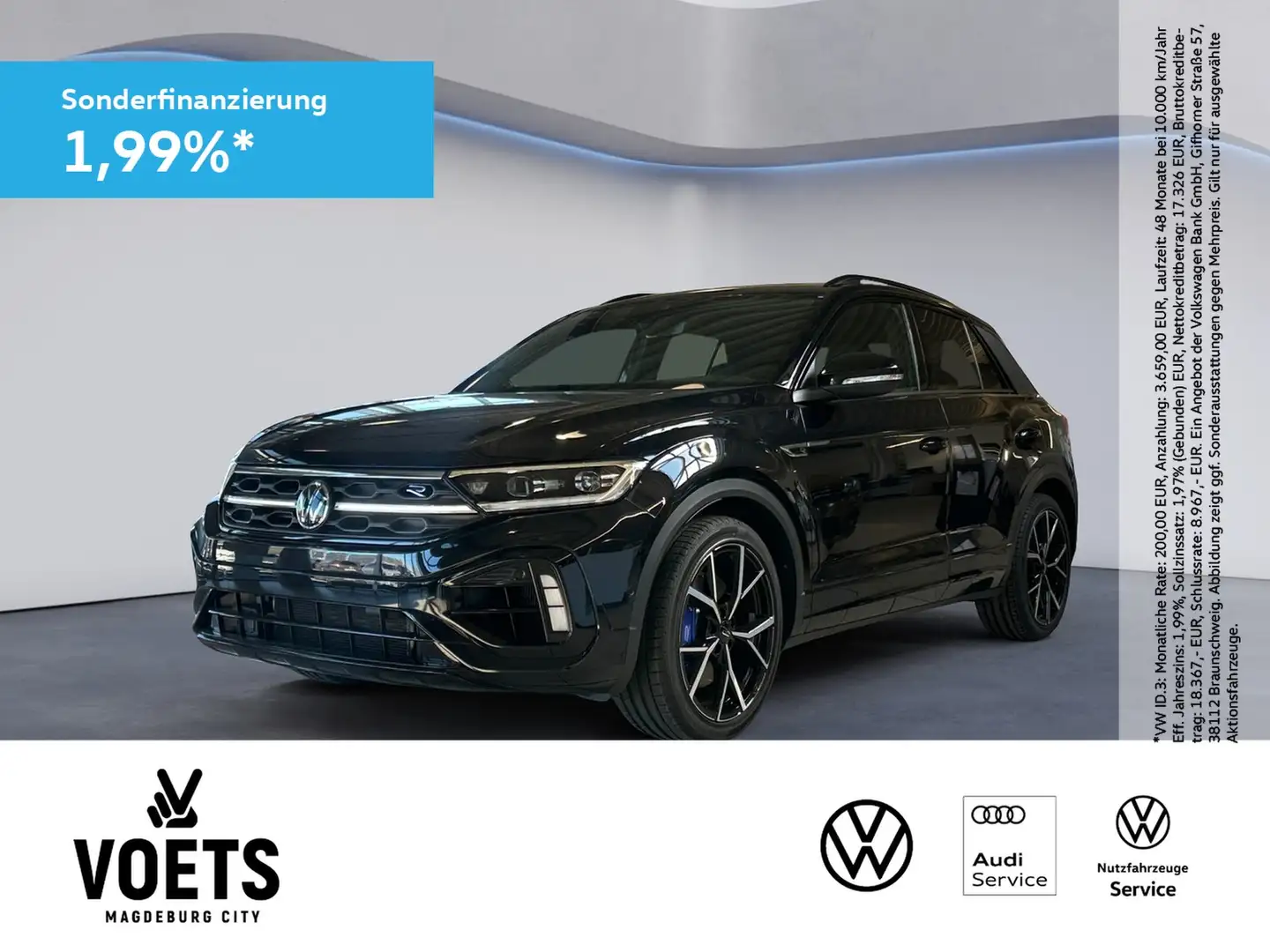 Volkswagen T-Roc 2,0 TSI R 4Motion DSG+AHK+AKRAPOVIC+PANO+UPE:69... Noir - 1