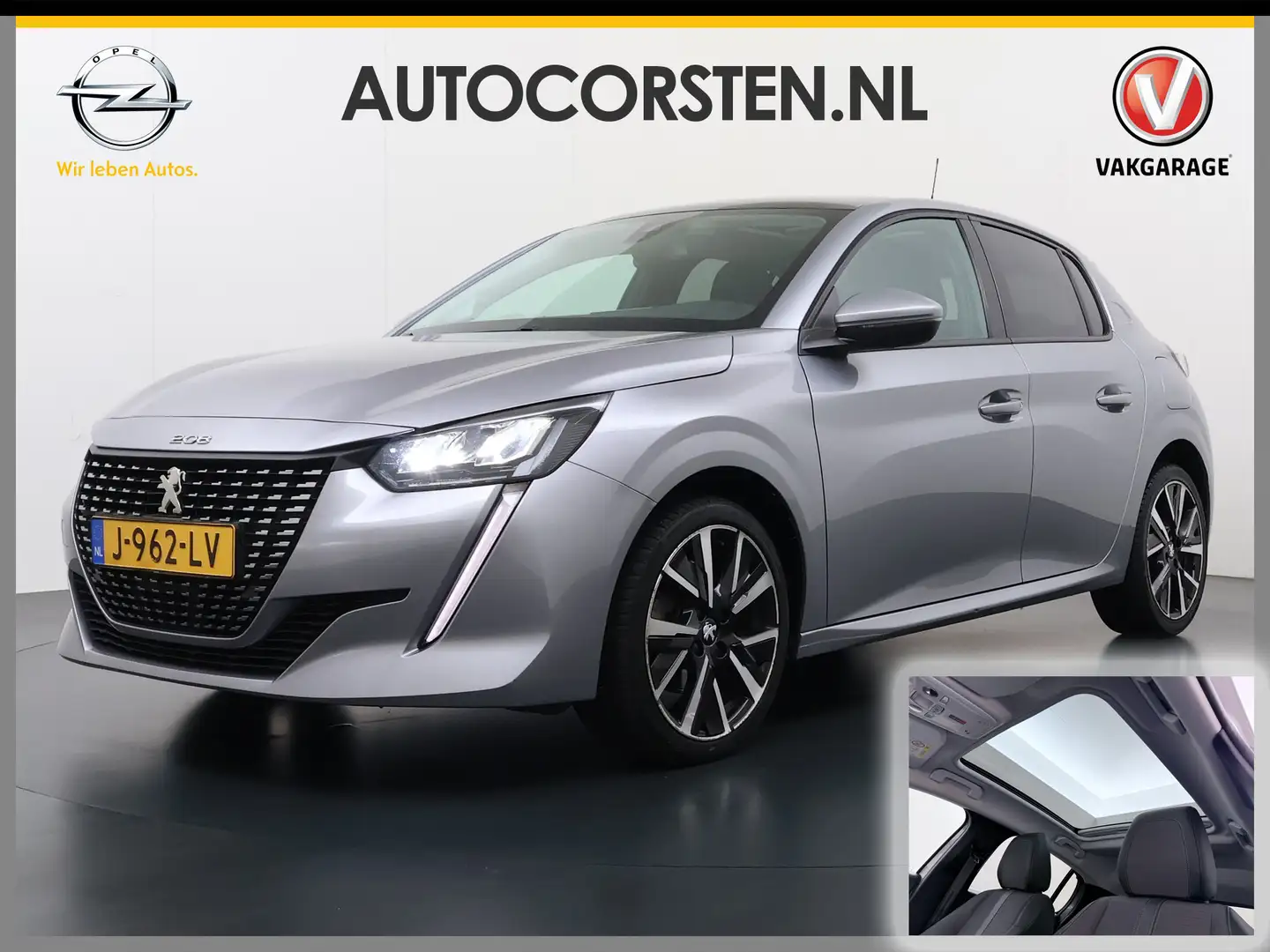 Peugeot 208 1.2I 101PK 5Drs Panoramadak Navi Ecc Apple Carplay Gris - 1