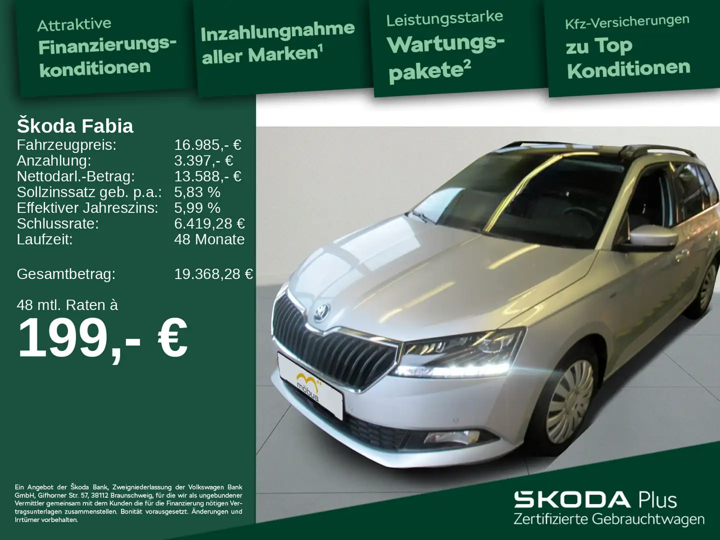 Skoda Fabia Combi 1.0 TSI Clever Best of*NAV*PANO*ACC* Silber - 1