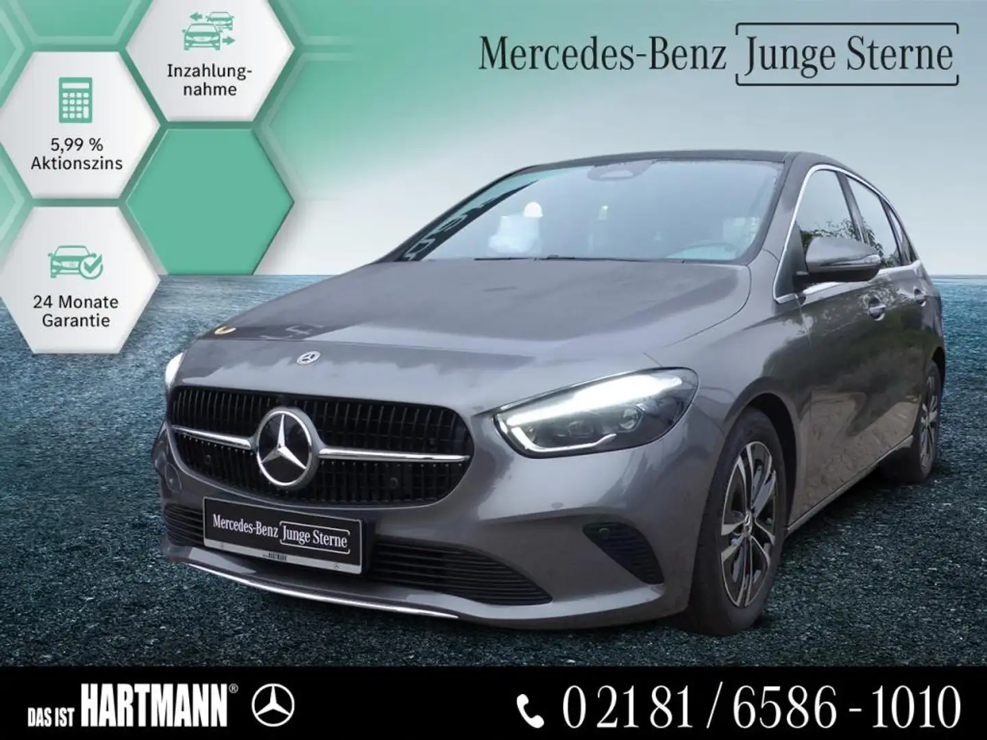 Mercedes-Benz B 200 PROGRESSIVE+PANO+TOTWI+MEMORY+MULTIBEA+NAV Grijs - 1
